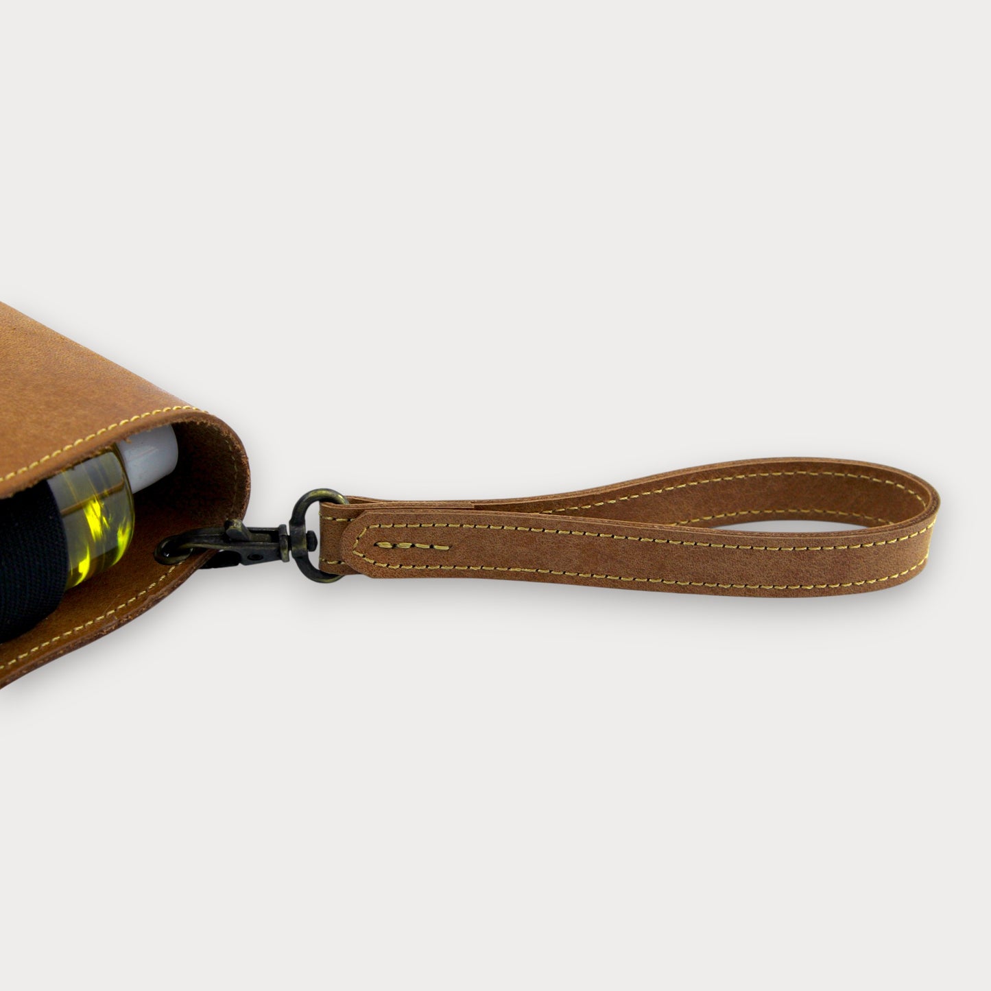 Deri Kamp Yağdanlığı – 2 x 100 ml Plastik Şişe | Askılı Taşıma