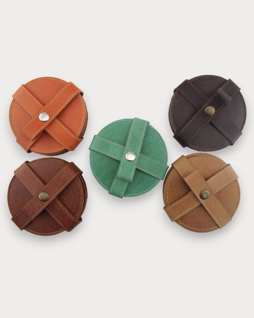 El Yapımı Deri Bardak Altlığı – Brew 6’lı Set