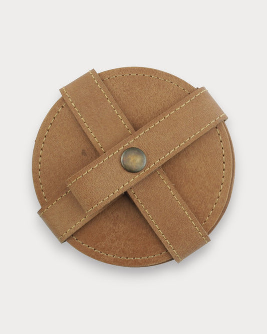 El Yapımı Deri Bardak Altlığı – Brew 6’lı Set