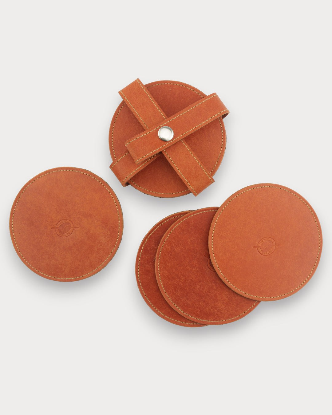 El Yapımı Deri Bardak Altlığı – Brew 6’lı Set