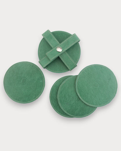 El Yapımı Deri Bardak Altlığı – Brew 6’lı Set