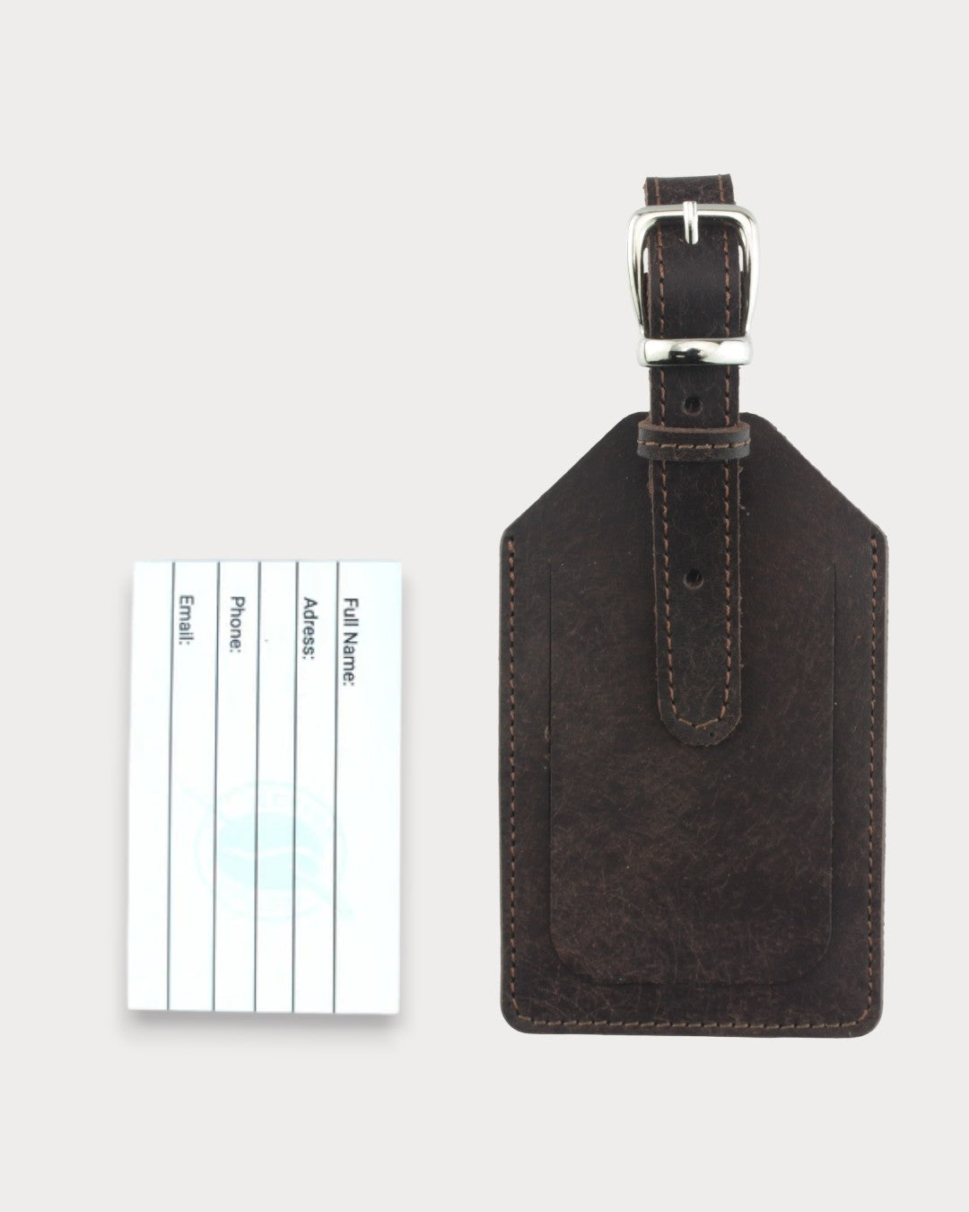 El Yapımı Hakiki Deri Valiz Etiketi