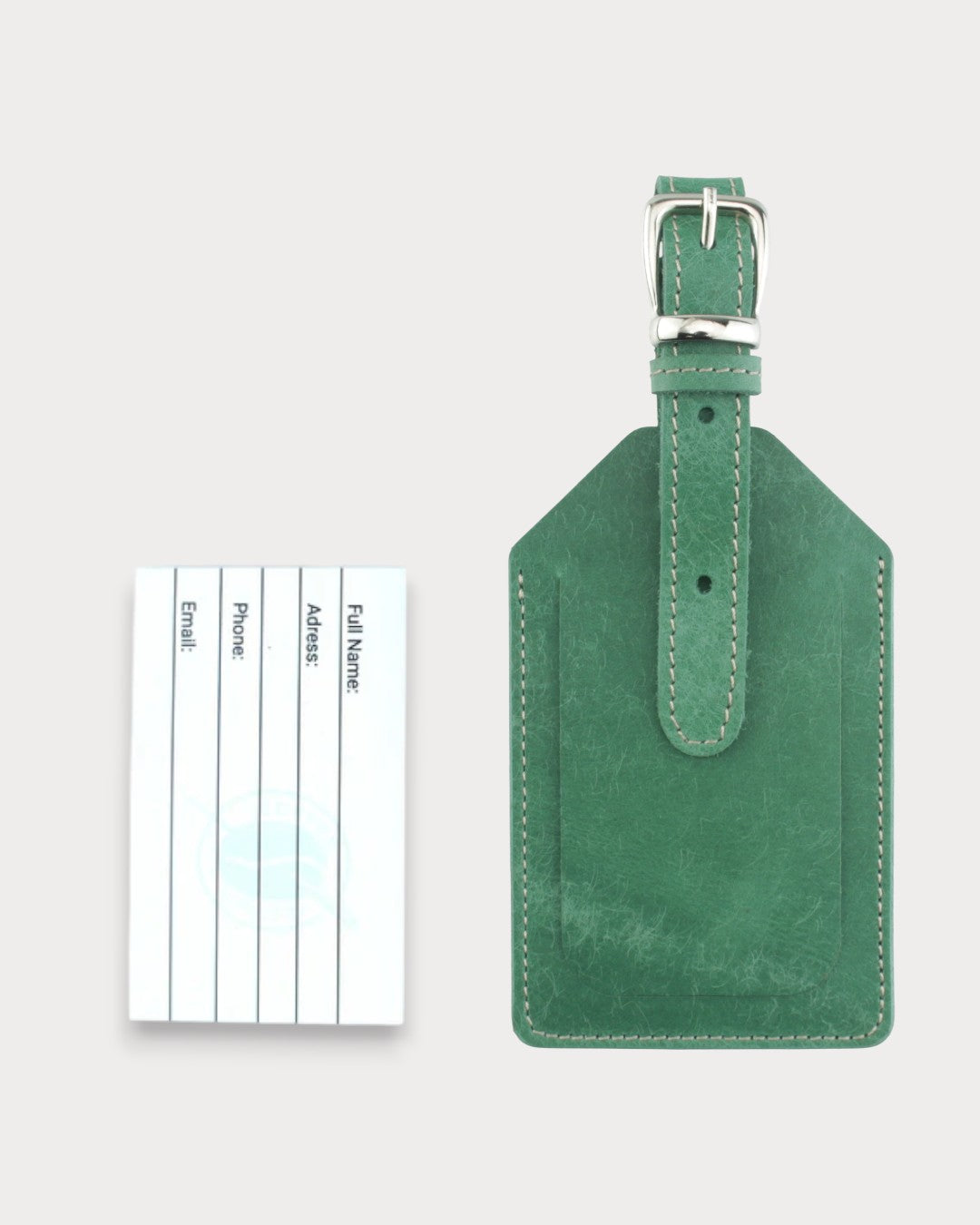 El Yapımı Hakiki Deri Valiz Etiketi