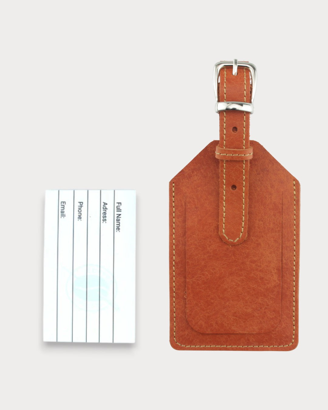 El Yapımı Hakiki Deri Valiz Etiketi