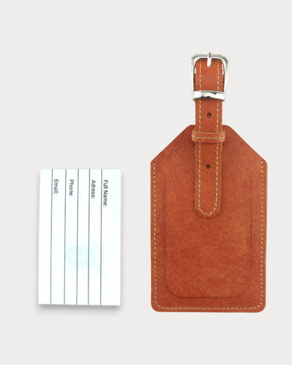 El Yapımı Hakiki Deri Valiz Etiketi