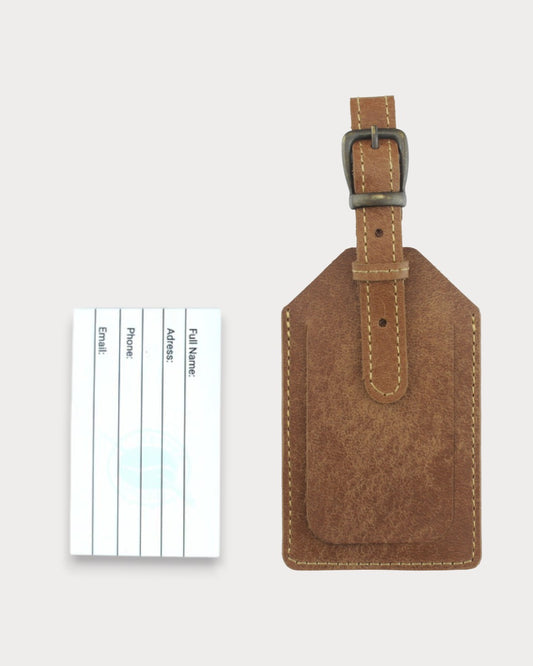El Yapımı Deri Valiz Etiketi
