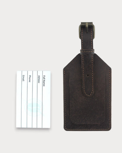 El Yapımı Deri Valiz Etiketi