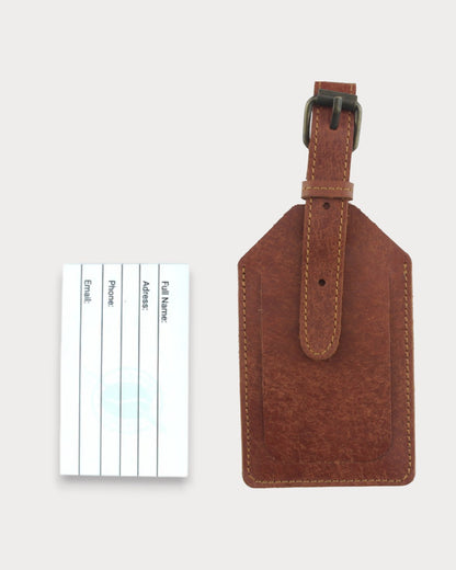 El Yapımı Deri Valiz Etiketi