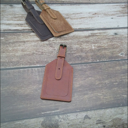 El Yapımı Deri Valiz Etiketi