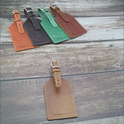 El Yapımı Hakiki Deri Valiz Etiketi